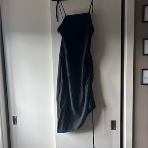 H&M Black Asymmetrical Sheath Dress Spaghetti Strap